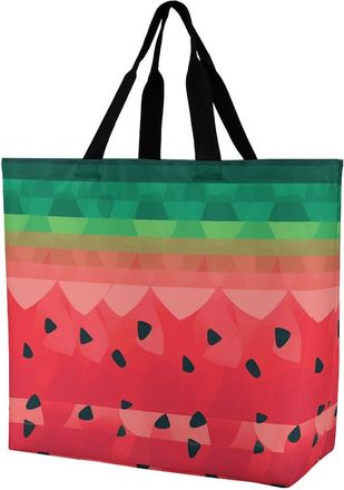 Generic Gradient Watermelon Grocery Bag Lightweight Carry Bag Waterproof Shopping Bags For Picnic College Camping