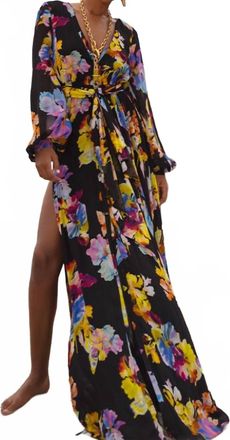Rococo Sand Quin Maxi Dress In Black
