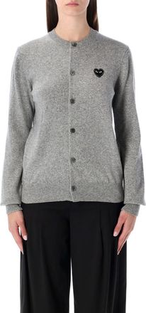 Comme Des Garçons Wool Cardigan With Crystal Heart