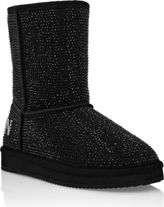 Philipp Plein Mid Flat Boots Stones Women in Black at Nordstrom, Size 35
