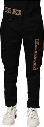 Dolce & Gabbana Cargo Casual Broek - Heren - Slim Fit Broeken - Zwart - XS - Katoen - Broeken