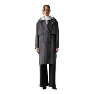 Patrizia Pepe 3-in-1 mantel van wolmix - Dames - Mantels - Grijs - Maat: S Wol