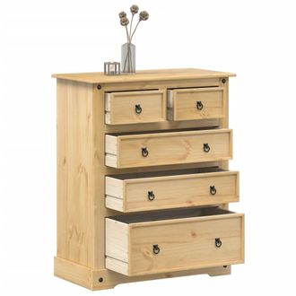 vidaXL C&oacute;moda Cajonera Corona Madera Maciza De Pino 92x48x114 Cm Vidaxl
