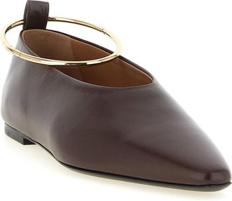 Jil Sander Womens Brown Goatskin Ballet Flats