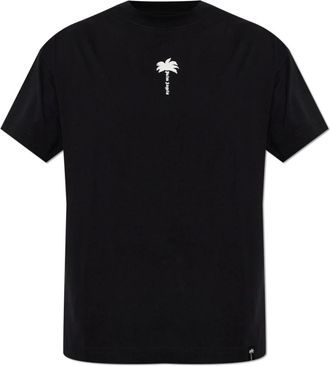 Palm Angels Logo T-shirt - Heren - T-shirts - Zwart - XS - Katoen - Tops
