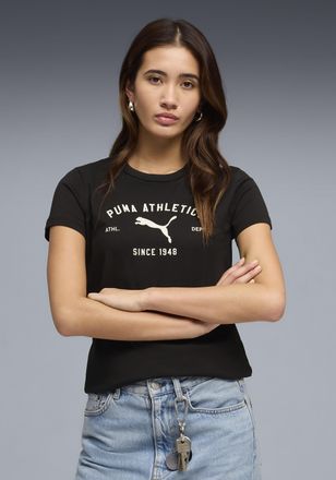 Puma T-Shirt PUMA CLASS GRAPHIC TEE, Damen, Gr. XL, puma schwarz, Jersey, Obermaterial: 100% Baumwolle, bedruckt, regular fit normal, Rundhals, Shirts T-Sh