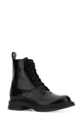 Gucci Mens Black Leather Ankle Boots Blackblackblack Stivali