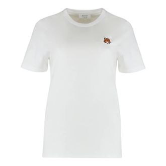Maison Kitsuné T-Shirts, female, White, L, Crew Neck T-shirt