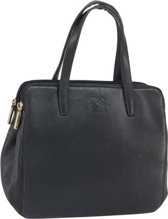Loewe Vintage Handbag Leather Black Leather Handbag (Pre-Owned)