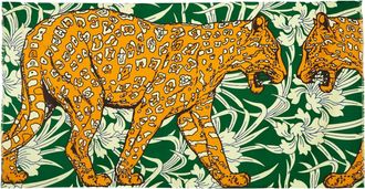 Thomas Paul Womens Leopard Jungle Voile Shawl In Green