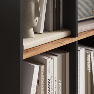 Vicco Separador De Ambientes Scutum, Antracita/roble Dorado, 143 X 72 Cm, Vicco