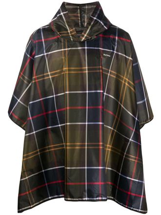 Barbour Waterproof Cape With Tartan Pattern