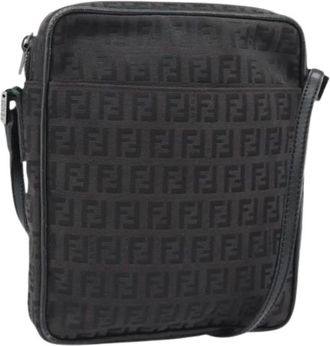 Fendi Vintage, unisex, Zwart, ONE Size, Pre-owned Zucchino Canvas Shoulder Bag