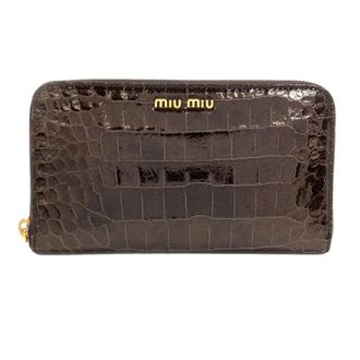 Miu Miu Black Leather Long Wallet (Bi-Fold) (Pre-Owned)