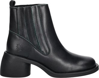 FLY London Hail 310Fly Enkellaarsjes - Dames - Laarzen met Hak - Zwart - 40 EU - Leer - Schoenen