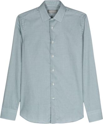 Canali check-print cotton shirt - men - Cotton - 40 - Green