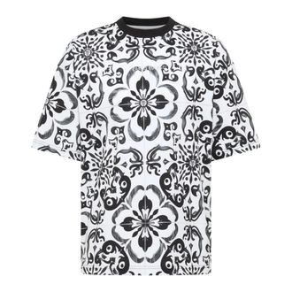 Carlo Colucci Carlo Colucci, T-Shirts, male, Black, Size: 2XL Oversize T-Shirt - Mosaic Legacy