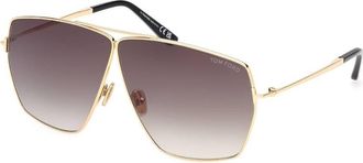 Tom Ford Stella Smoke Gradient Pilot Ladies Sunglasses FT1185 30B 67