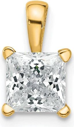 Diamond2Deal 14k Yellow Gold 1 Ct Princess Cut Lab Grown Diamond Pendant