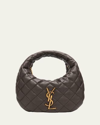 Saint Laurent Icarino Baby YSL Quilted Leather Hobo Bag