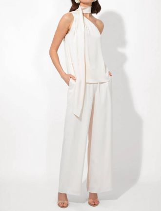 Adelyn Rae Womens Lisette Scarf One Shoulder Top In Ecru