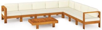 vidaXL Vidaxl - Conjunto De Jard&iacute;n 9 Piezas Con Cojines 100x60 Cm Madera De Acacia