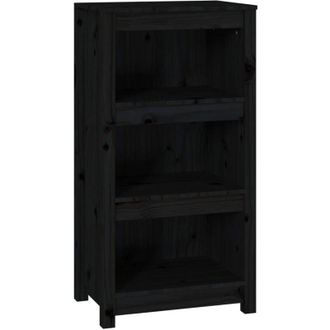 vidaXL Book Cabinet Black 50x35x97 cm Solid Wood Pine Vidaxl