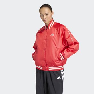 adidas Outdoorjacke ADIDAS SPORTSWEAR W STADIUM INS J, Damen, Gr. XXL, pure ruby, Obermaterial: 100% Polyester, Rundhals, Jacken Outdoorjacke