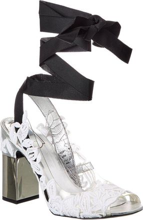 Roger Vivier Podium Vinyl & Leather Slingback Sandal