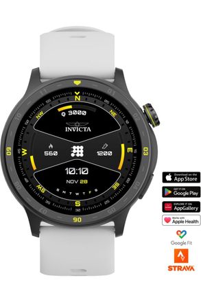 Invicta I-Tech 2 ITECH-004 Herenhorloge - Smartwatch Uurwerk - Roestvrij Staal met Zwarte Wijzerplaat - 45 mm