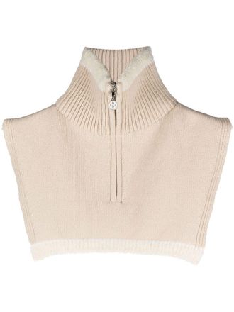 Barrie cashmere zip-up collar - women - Cashmere - One Size - Neutrals