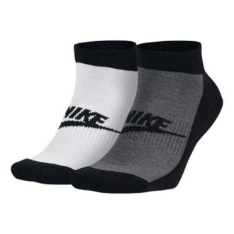 Nike Graphic No Show Socks 2 Pair Grey White SX5481-900