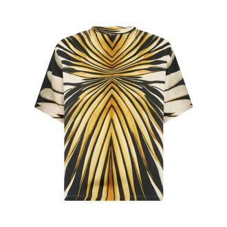 Roberto Cavalli T-Shirts, male, Multicolor, Size: XL Ray Of Gold Print T-Shirt