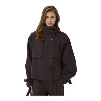 Gestuz Double-Breasted Coats - - Coats - Donna - Marrone - L