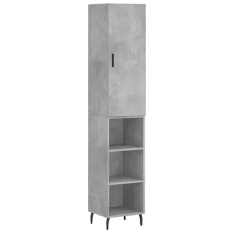 vidaXL Aparador De Madera Contrachapada Gris Hormig&oacute;n 34,5x34x180 Cm Vidaxl
