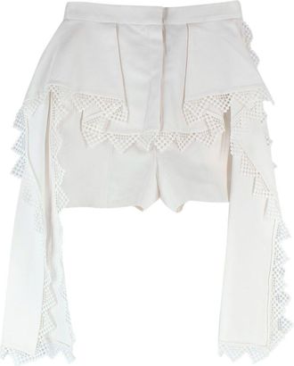 Alexander McQueen Ivory Lace Trim Shorts Size XS