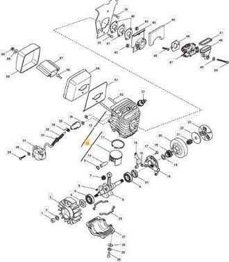 STIGA Sports Piston D=44 Ms 430-480 - Recambio Original Stiga - 383590001/0