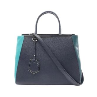 Fendi Pre-owned Handbags, female, Blue, Size: ONE SIZE Pre-owned 2Jours Leather 2way Handbag