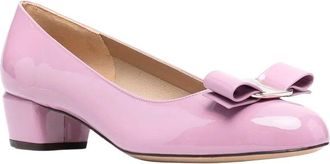 Ferragamo Bow Logo Plaque Leather Pump