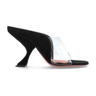 Amina Muaddi Heeled Mules, female, Black, Size: 9 1/2 US Mackenzie Slipper 90