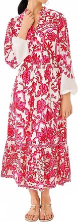 Lilly Pulitzer Axton Midi Dress In Spicy Socialite