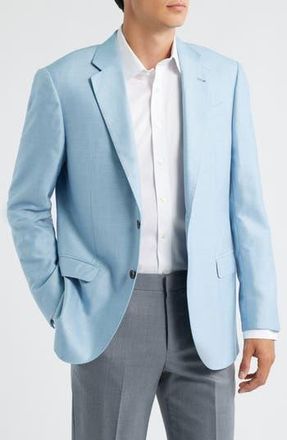 Emporio Armani Pale Blue Slub Sport Coat in Sky Blue at Nordstrom Rack, Size 40 Us / 50 Eu Regular