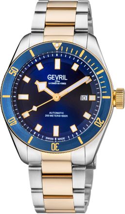 Gevril Group Yorkville 48604 Swiss Automatic Sellita SW200 Blue Dial Two Tone Watch
