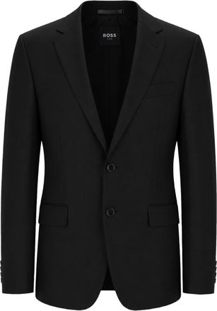 BOSS Structured Black Virgin Wool Tailored Blazer