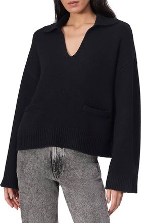 Rag & Bone Danica Polo Sweater In Black