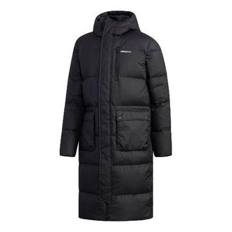 adidas neo High Collar Long Down Jacket Black EI4436