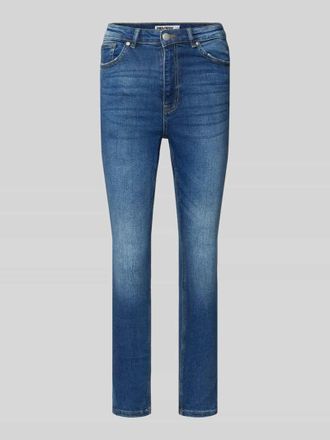 Review High Waist Skinny Jeans aus Baumwoll-Mix in Blau, Größe 25/32