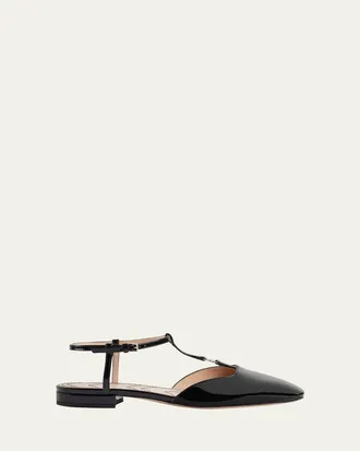 Gucci Marmont Patent Leather Ballerina Flats
