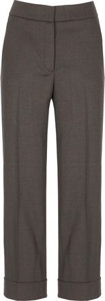 PESERICO Grey Lapel Hem Formal Pants