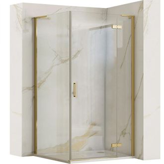 Rea Rea - Mampara De Ducha Hugo Brushed Gold 100x90